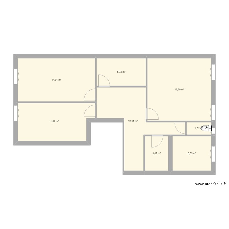 18 st philippe. Plan de 8 pièces et 71 m2