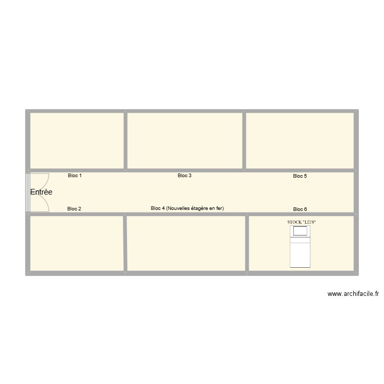 Grenier. Plan de 7 pièces et 64 m2