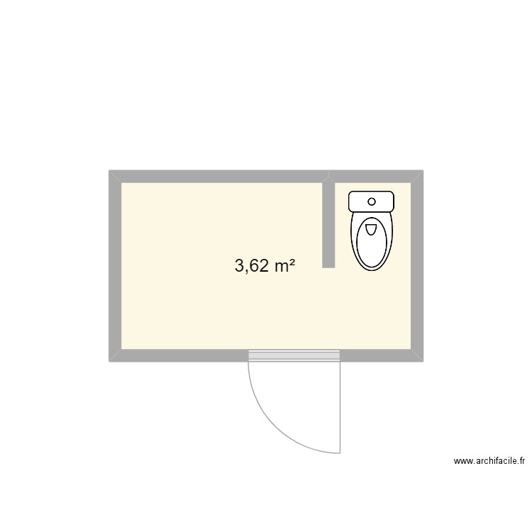SAKHO. Plan de 1 pièce et 4 m2