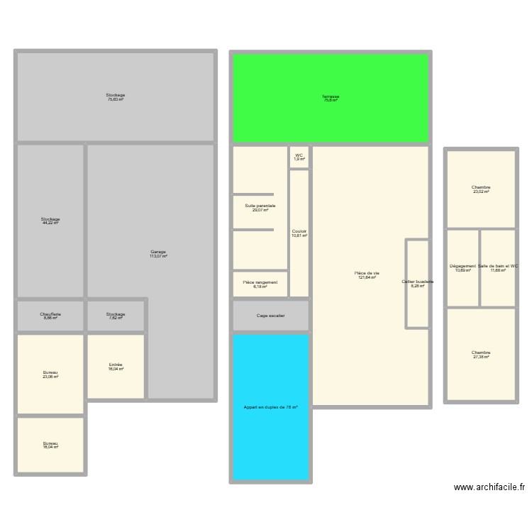 CLAUDE Mathieu. Plan de 21 pièces et 689 m2