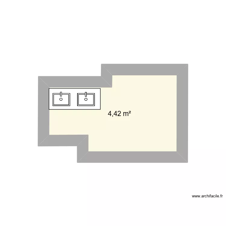 salle de bain. Plan de 1 et 4 m² salle de bain. Plan de 1 et 4 m²