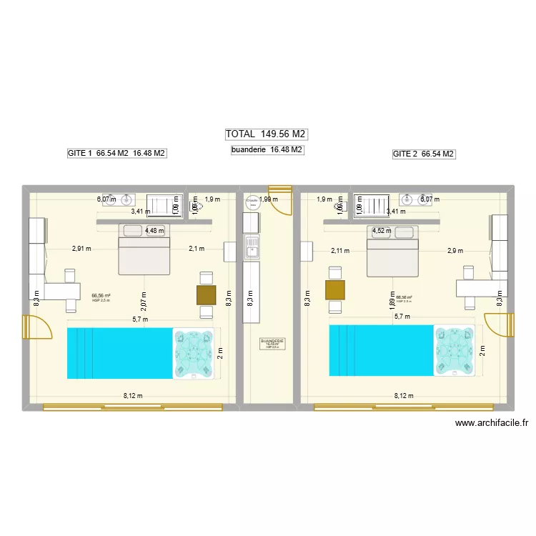 MAISON 3. Plan de 3 et 150 m² MAISON 3. Plan de 3 et 150 m²