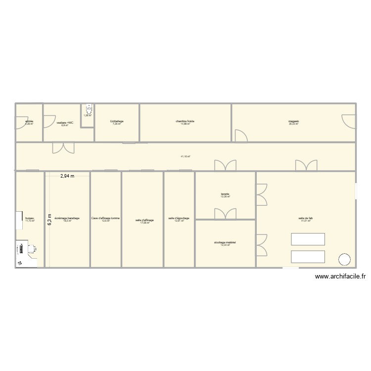 fromagerie. Plan de 0 pièce et 0 m2