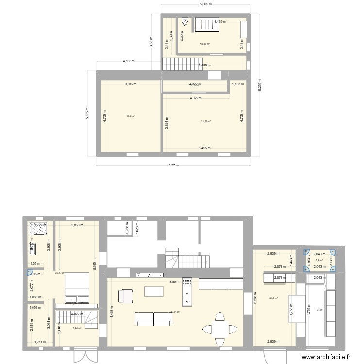 cagnac les. Plan de 10 pièces et 170 m2