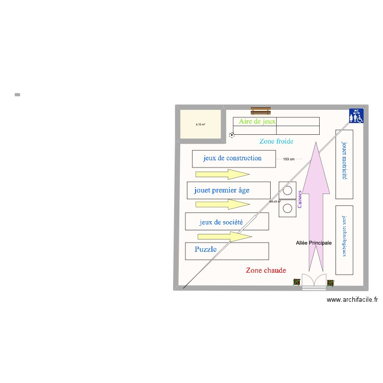 Plan exercice Woodtech. Plan de 2 pièces et 109 m2