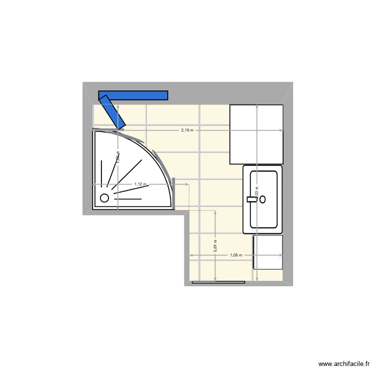 sdb viella. Plan de 0 pièce et 0 m2