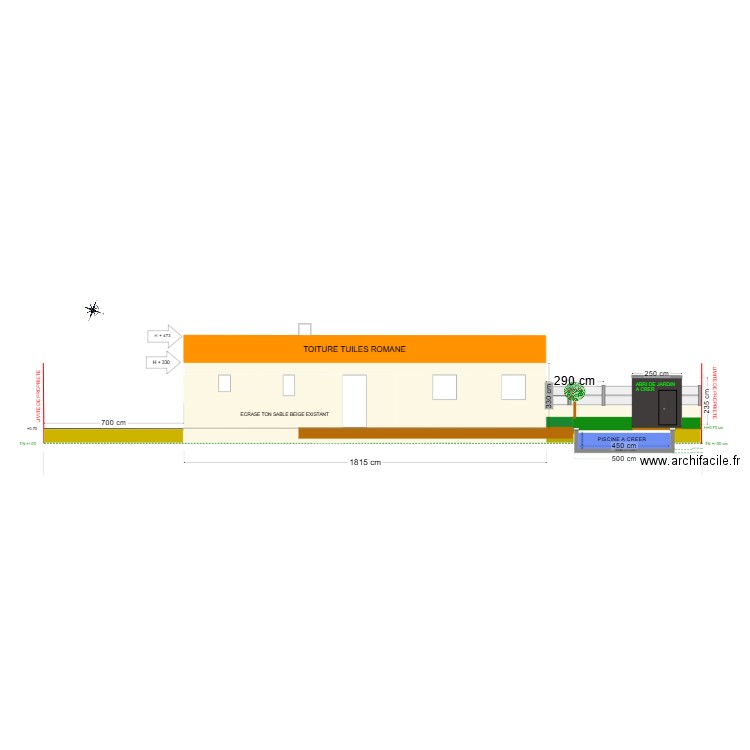 FACADE OUEST. Plan de 0 pièce et 0 m2