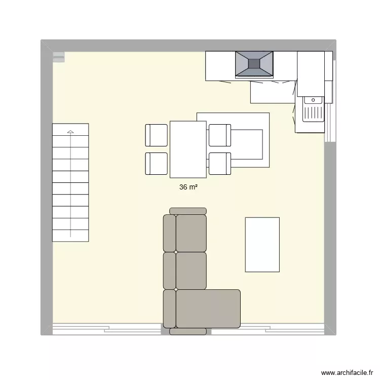 proget maison 6m par 6m. Plan de 1 Pièce et 36 m² proget maison 6m par 6m. Plan de 1 Pièce et 36 m²
