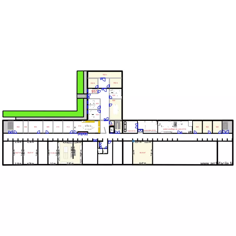 c7 n&deg;1. Plan de 44  et 724 m²