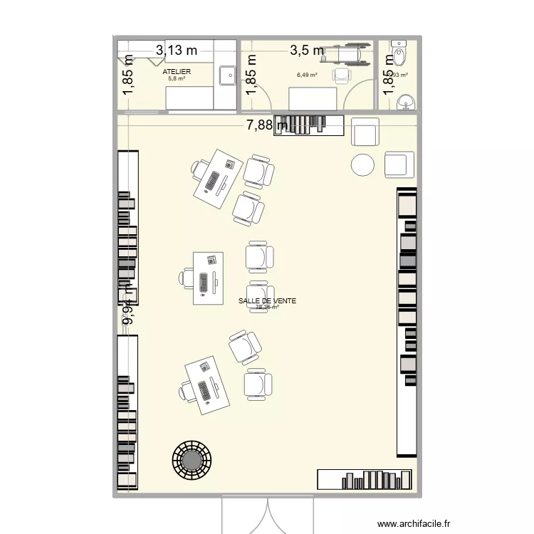 lafayette OPTIQUE. Plan de 4 Pièces et 93 m² lafayette OPTIQUE. Plan de 4 Pièces et 93 m²