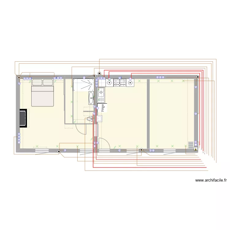 Maison plan simple V3 Elec. Plan de 4  et 62 m²