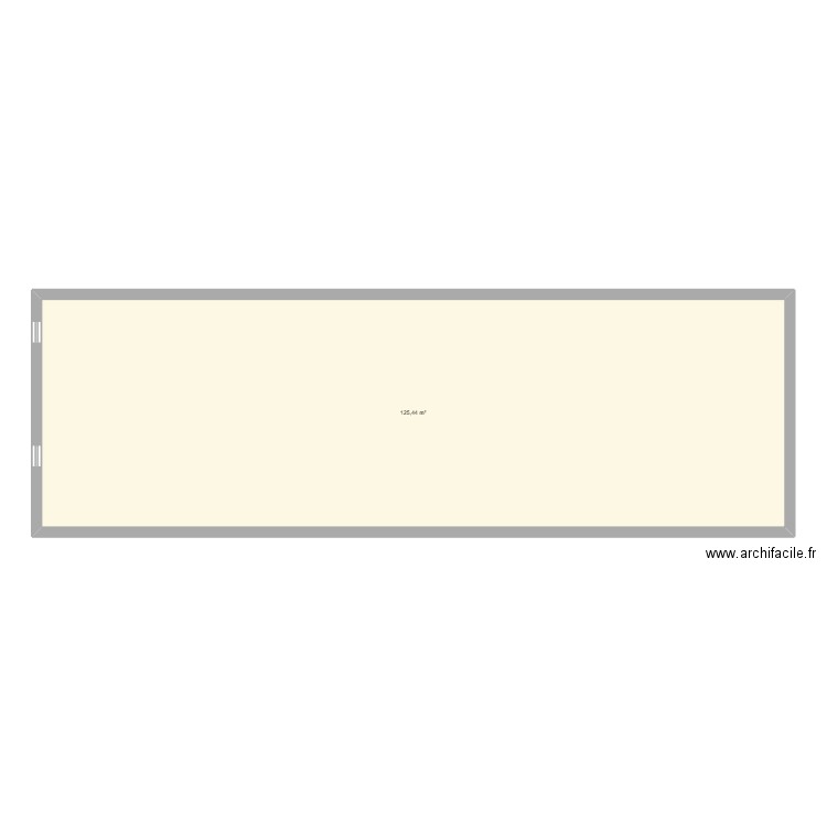 fermeture. Plan de 1 pièce et 125 m2