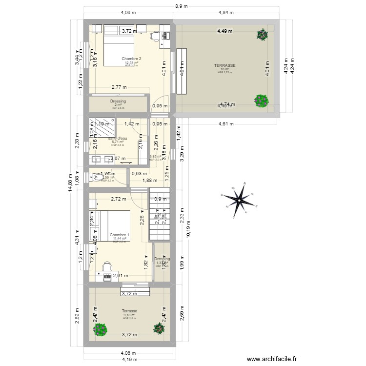 EXTENSION 1er ETAGE. Plan de 0 pièce et 0 m2