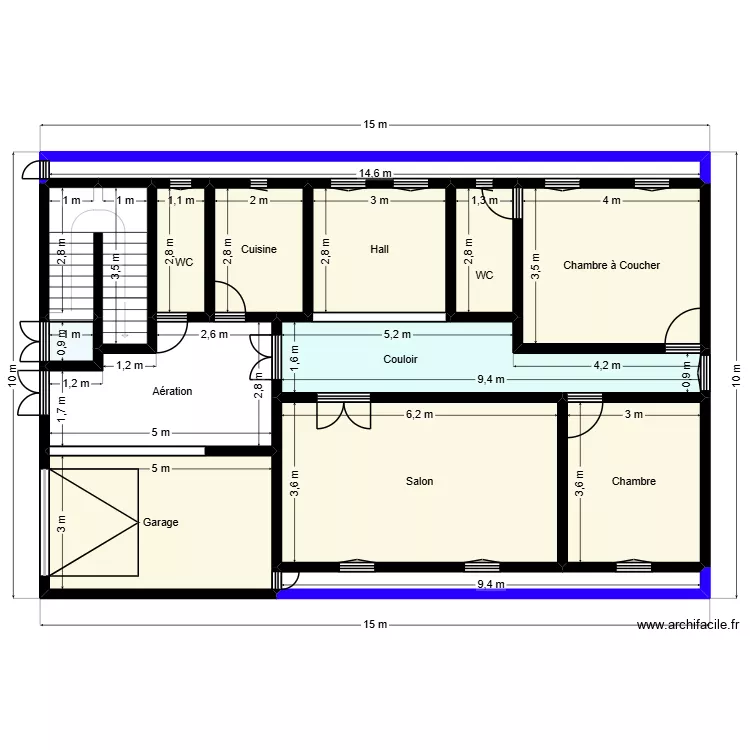 Plan de terrain 10mx15m Client 36 42 42 94. Plan de 15  et 124 m²
