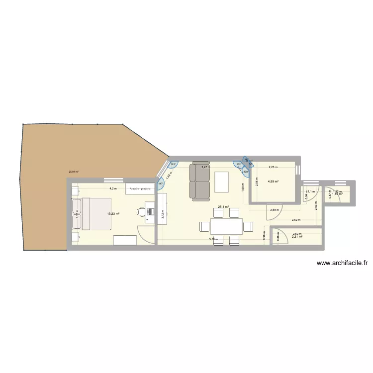 plan travail en cours. Plan de 6 et 46 m² plan travail en cours. Plan de 6 et 46 m²