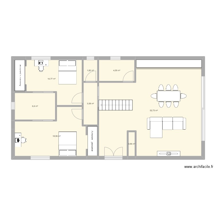 maison 21. Plan de 8 pièces et 104 m2