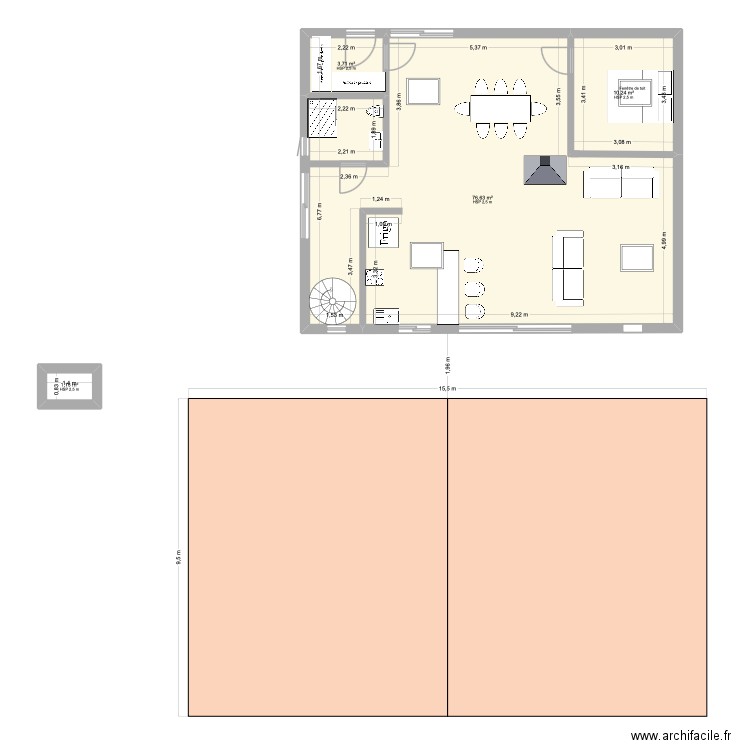 Haut nancy 2. Plan de 4 pièces et 92 m2
