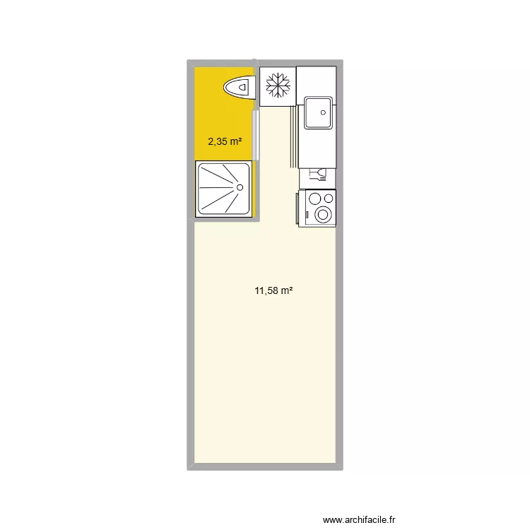 TINY. Plan de 2  et 14 m²