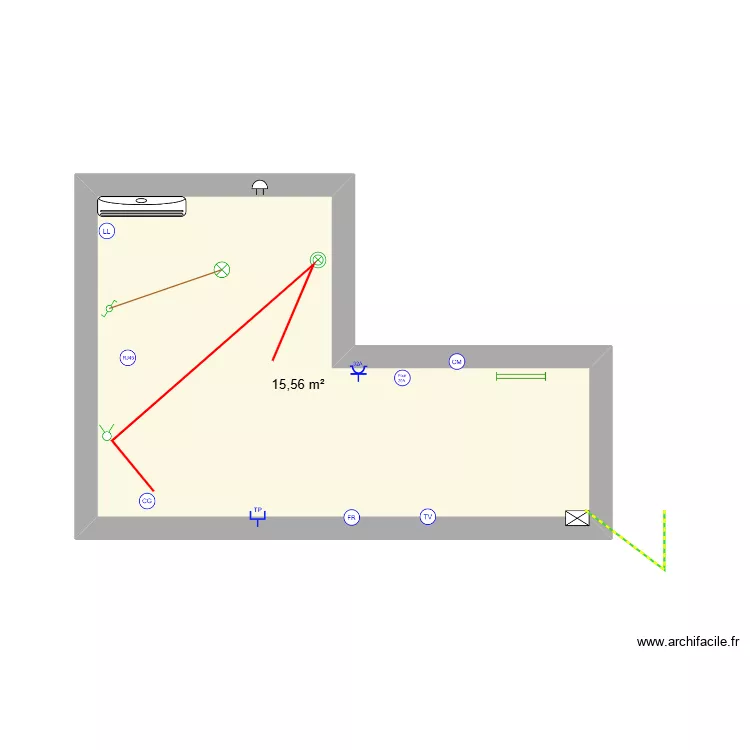 essai 01. Plan de 1  et 16 m²