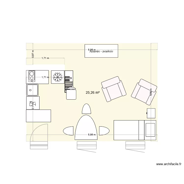 maison. Plan de 1  et 25 m²