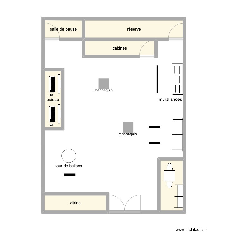 romain. Plan de 6 pièces et 19 m2