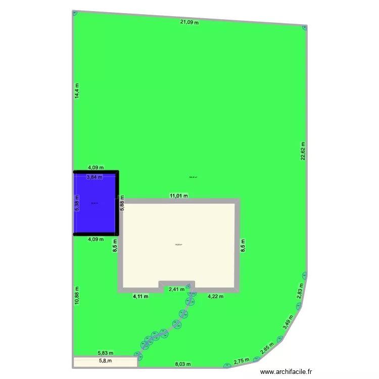 gosnay. Plan de 4  et 628 m²