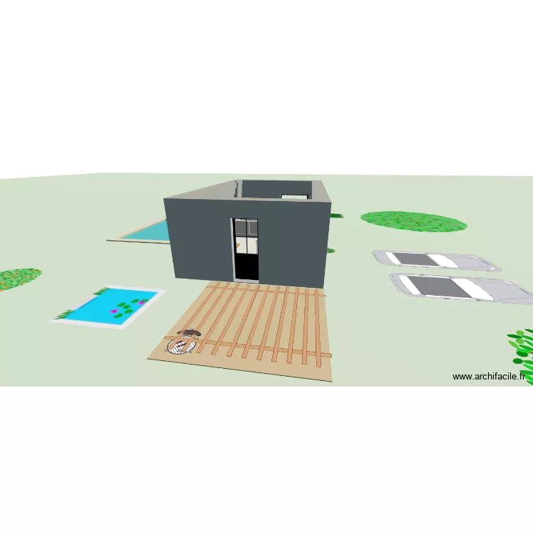 Durfort RDC. Plan de 1  et 25 m²