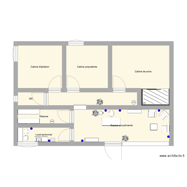 Tâche finale seq 4. Plan de 8 pièces et 52 m2