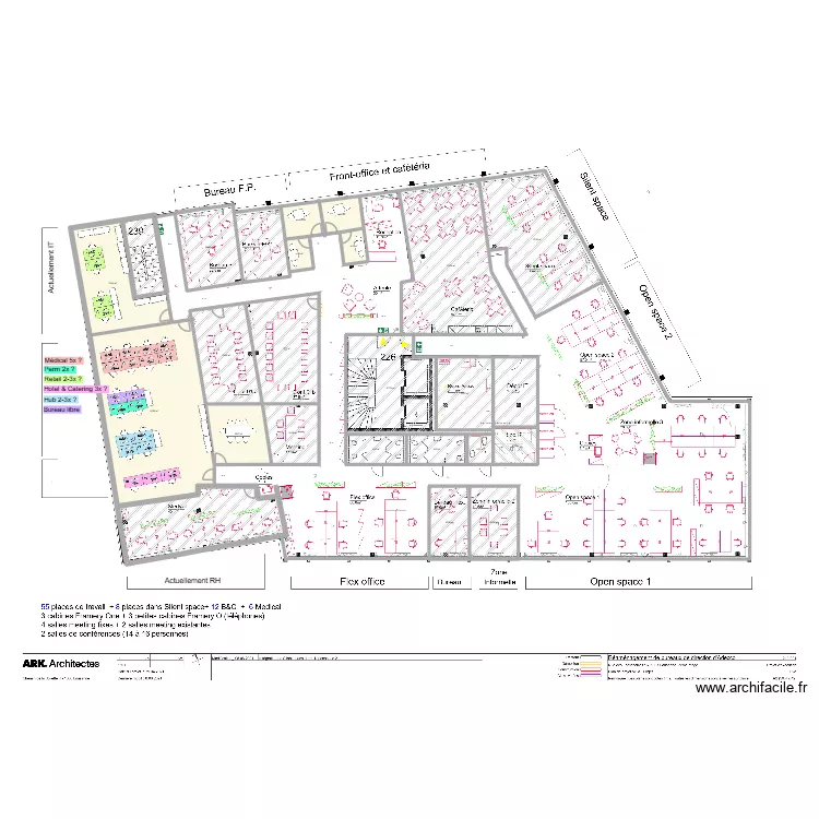 F16 + Flon Option 2. Plan de 25  et 641 m²