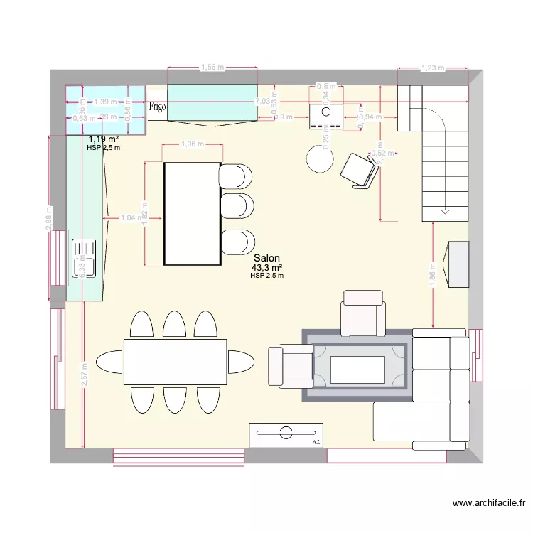 surface chalet. Plan de 
