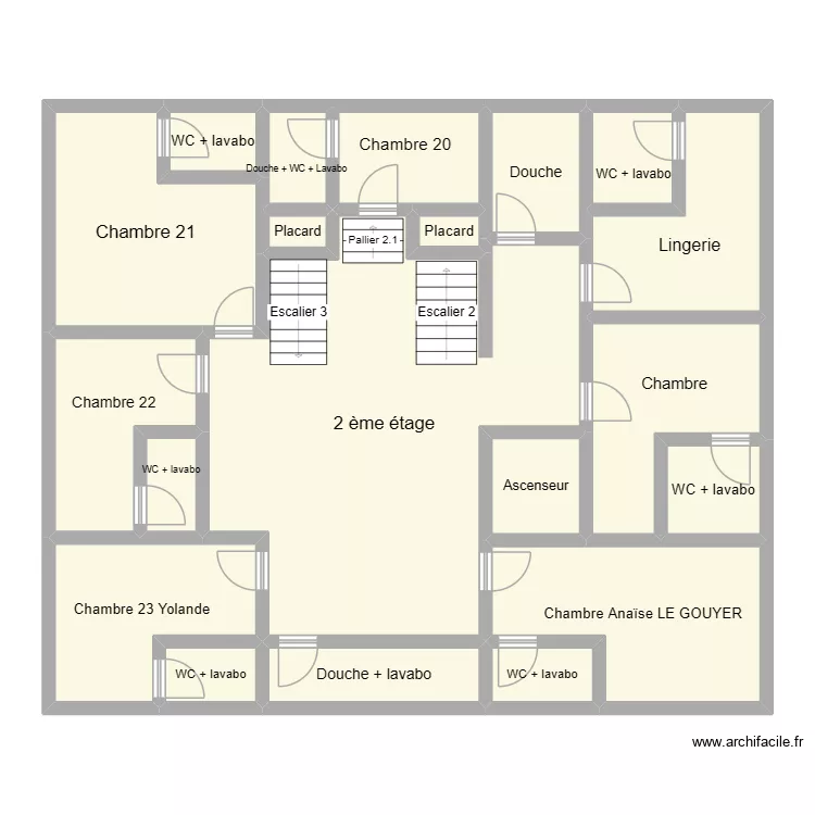Angélique Périgault 2 ème étage. Plan de 20 et 154 m² Angélique Périgault 2 ème étage. Plan de 20 et 154 m²