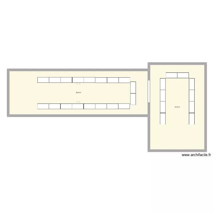 Bel &eacute;tage config R&eacute;union. Plan de 2  et 156 m²
