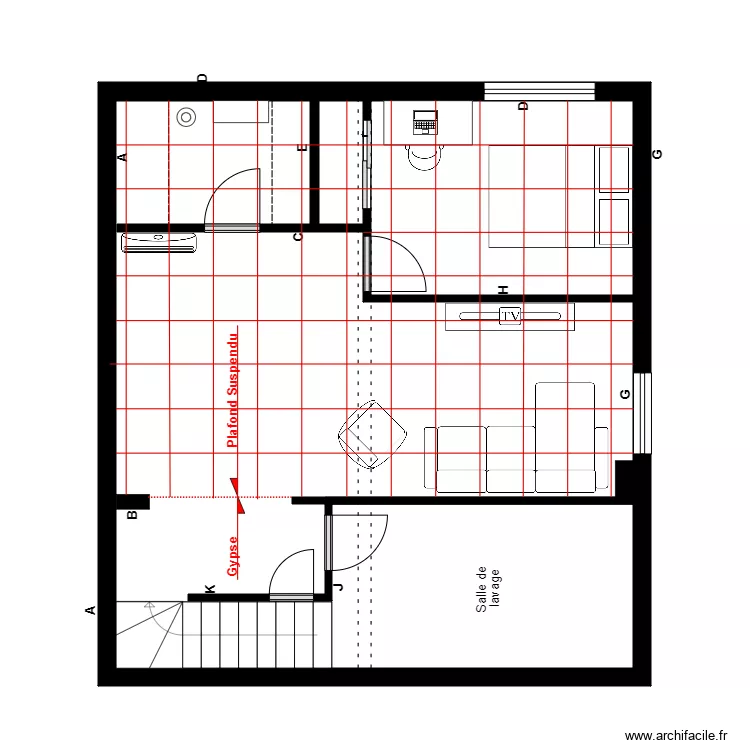daigle s-sol Plafond. Plan de 