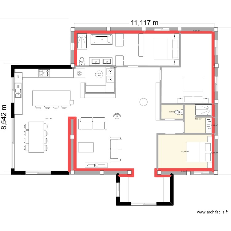 grange plan3. Plan de 9 pièces et 19 m2