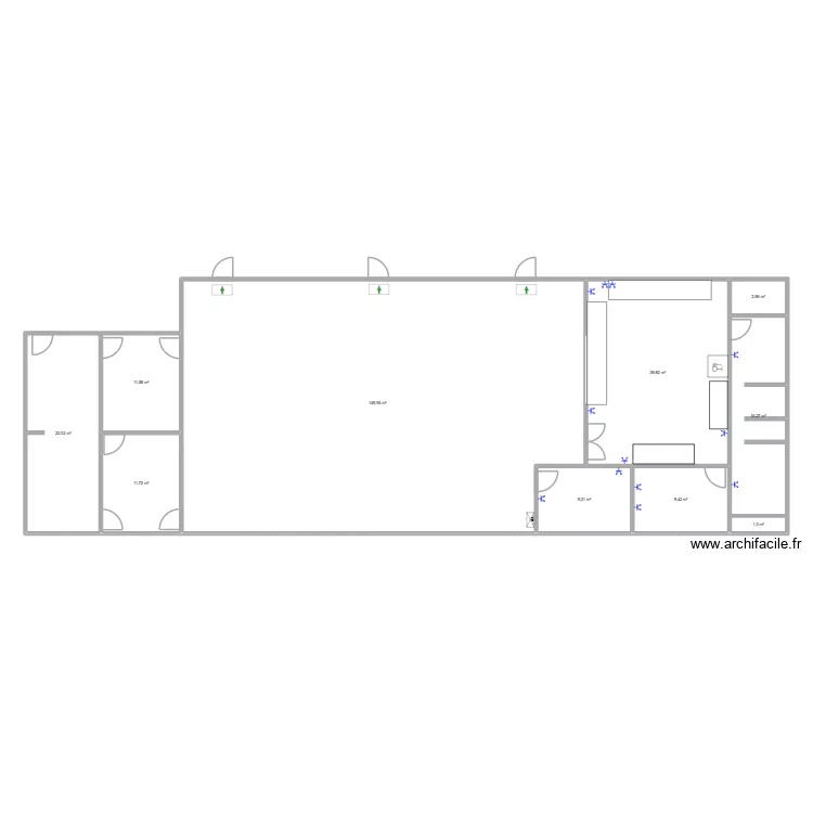 FARA HEI BUREAU ET R&Eacute;FECTOIRE. Plan de 10 Pièces et 274 m²