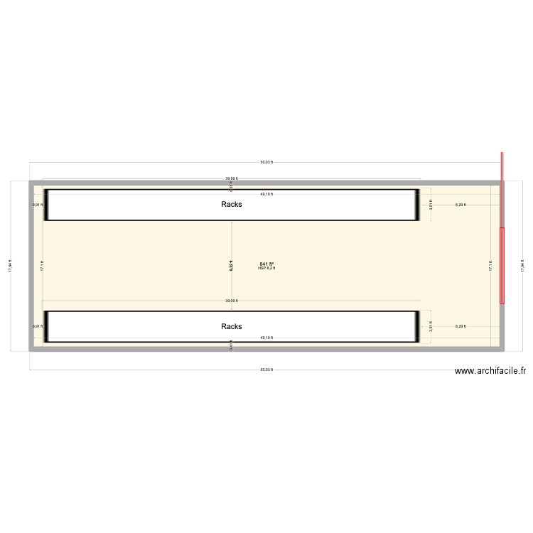 PAI Pharma 20x45. Plan de 1 pièce et 78 m2