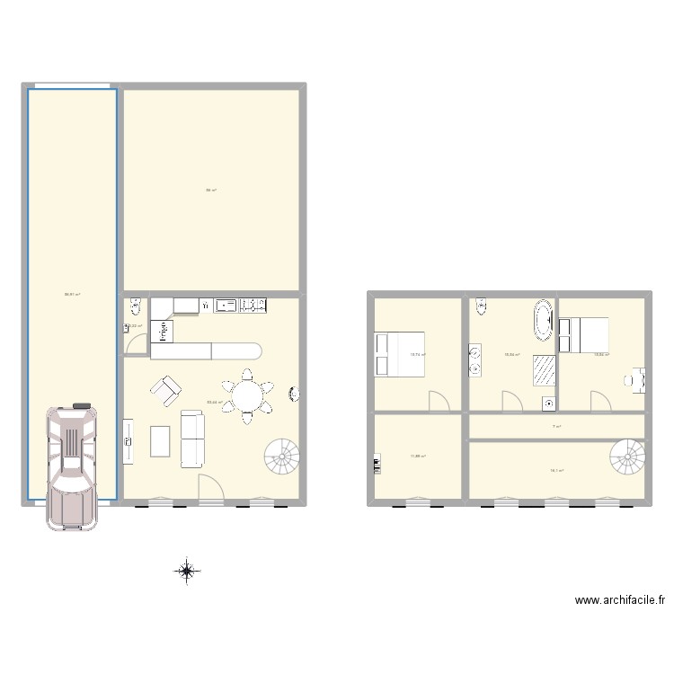 Maison Fiefel. Plan de 10 pièces et 250 m2