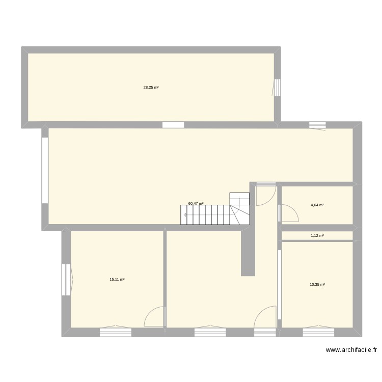 plan appart. Plan de 6 pièces et 120 m2