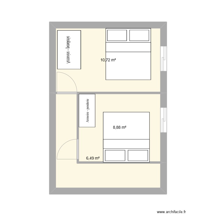 maison RCM. Plan de 3 pièces et 26 m2