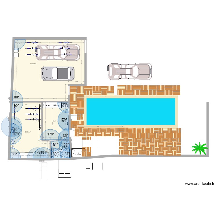 garage ré mai 2024 in process. Plan de 4 pièces et 91 m2