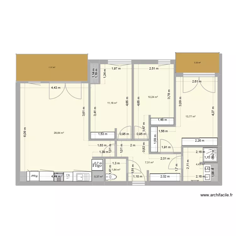 Pessac - Les Résidences du Parc. Plan de 8 Pièces et 78 m² Pessac - Les Résidences du Parc. Plan de 8 Pièces et 78 m²