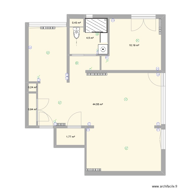 plan patton residence principale. Plan de 7 pièces et 63 m2