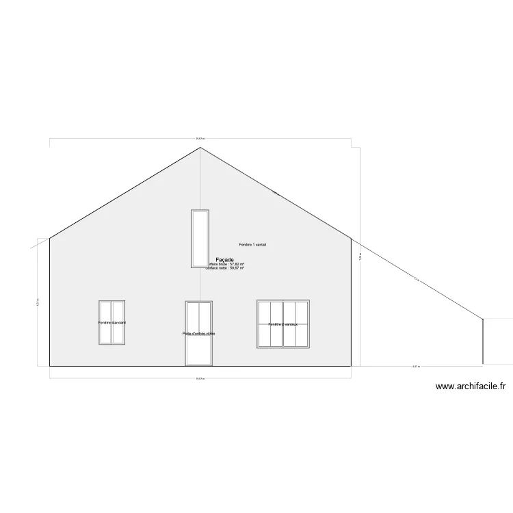 facade EST. Plan de 