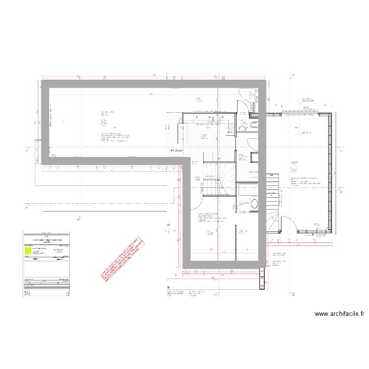 archifqcile. Plan de 1 pièce et 61 m2