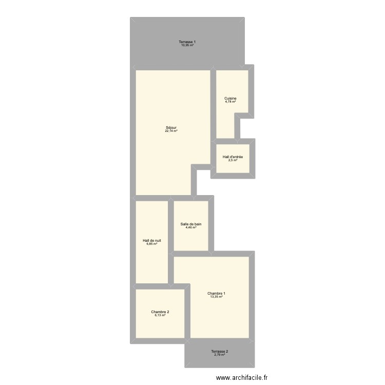 Appartement - La Louvière. Plan de 9 pièces et 74 m2
