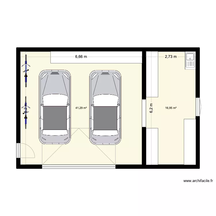 Plan double garage atelier chaulgnes. Plan de 