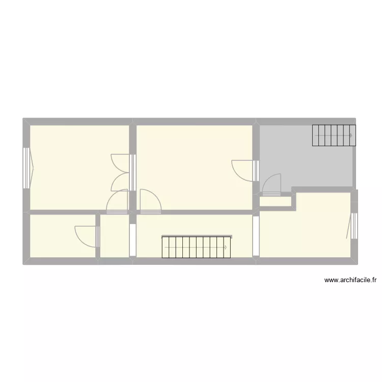Cottage sous sol. Plan de 7  et 57 m²