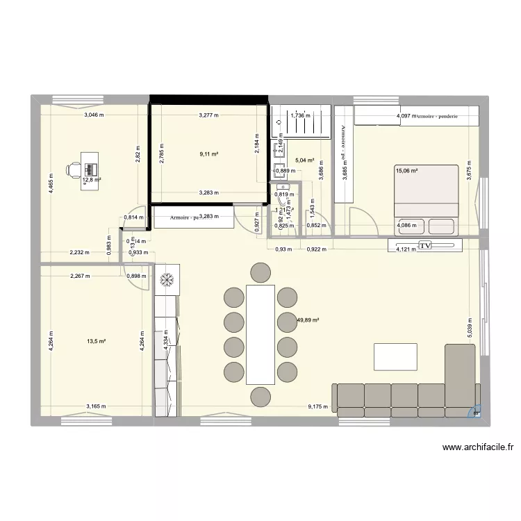 arbin. Plan de 7 Pièces et 107 m²