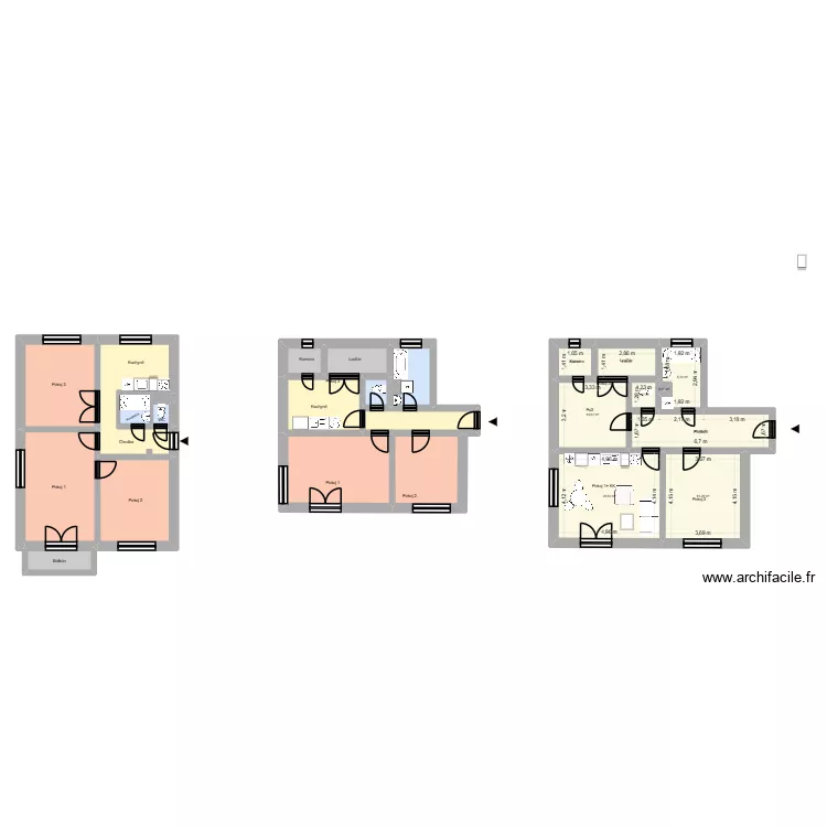 Slav&iacute;čkova 2346 byt 6  původn&iacute; stav. Plan de 30  et 311 m²