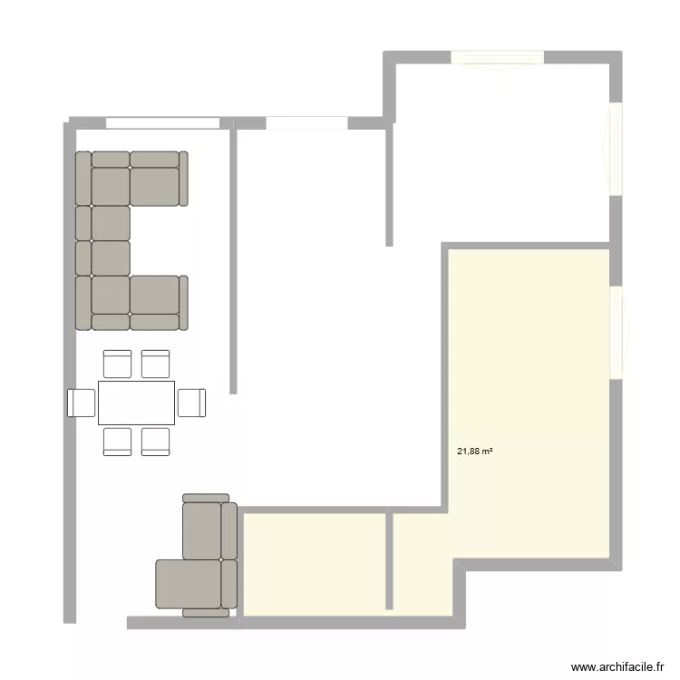 APPARTEMENT. Plan de 1  et 22 m²